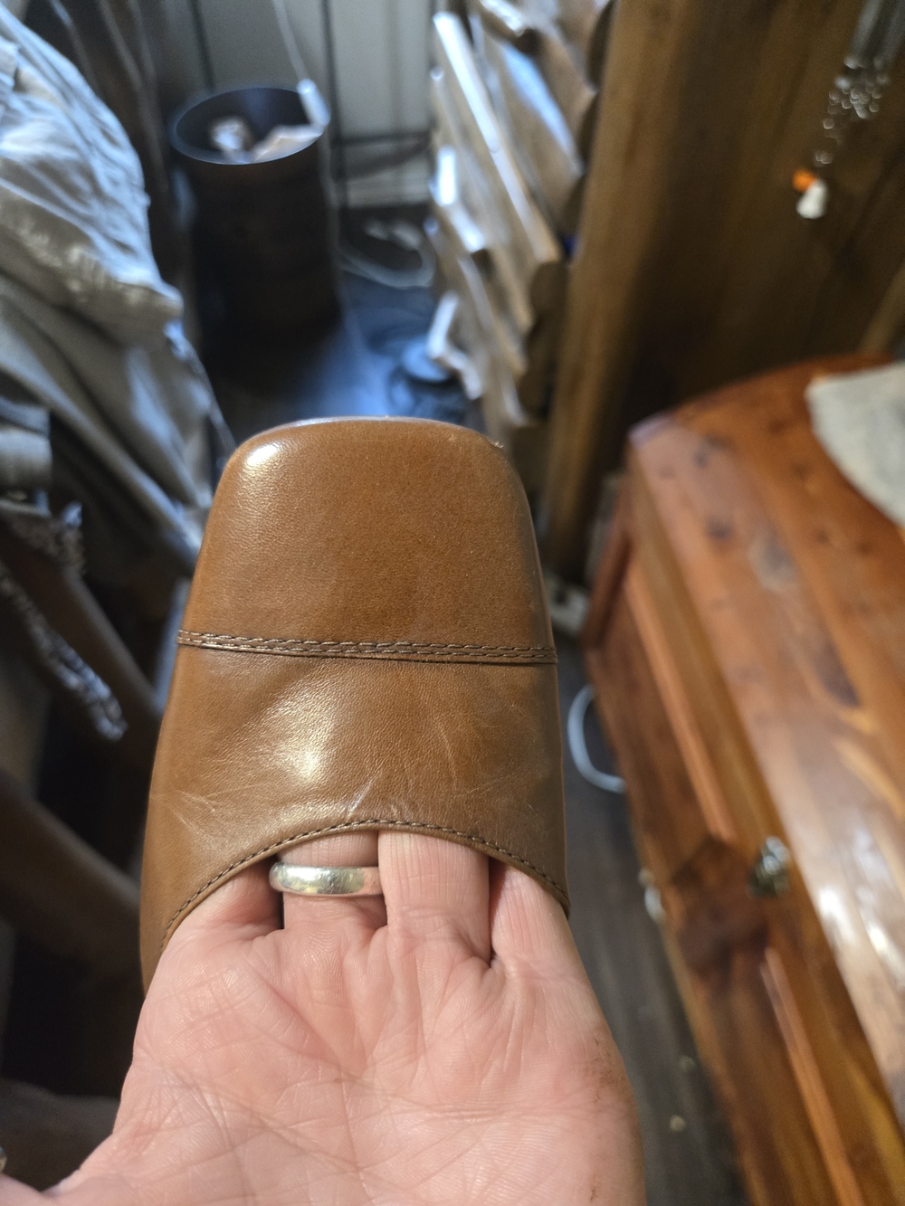 Vaneli Bini Brown Leather Ankle-Strap Heels - Picture 5 of 9